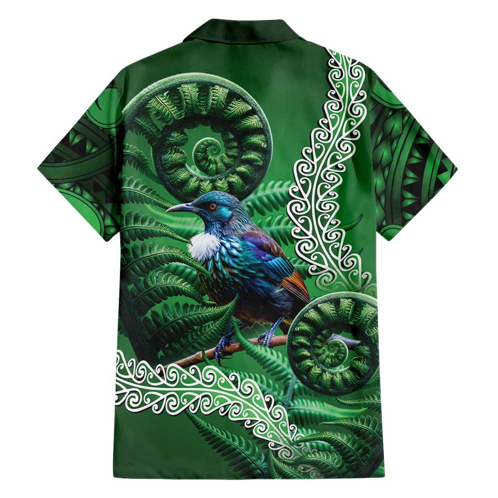 Tui Bird Koru Silver Fern Aotearoa Hawaiian Shirt