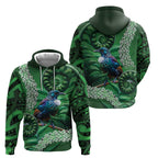 Tui Bird Koru Silver Fern Aotearoa Hoodie