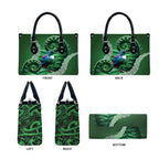 Tui Bird Koru Silver Fern Aotearoa Leather Bag