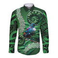 Tui Bird Koru Silver Fern Aotearoa Long Sleeve Button Shirt
