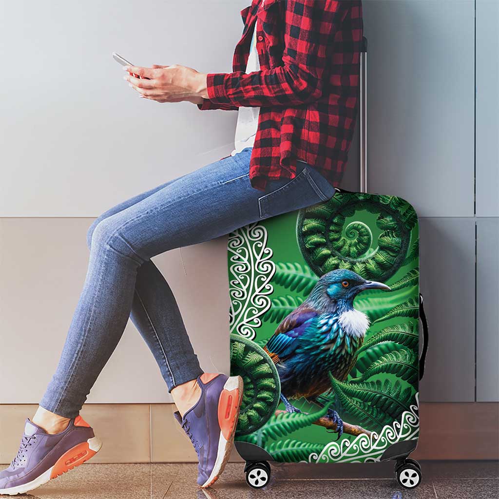 Tui Bird Koru Silver Fern Aotearoa Luggage Cover