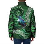 Tui Bird Koru Silver Fern Aotearoa Padded Jacket