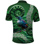 Tui Bird Koru Silver Fern Aotearoa Polo Shirt
