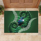 Tui Bird Koru Silver Fern Aotearoa Rubber Doormat