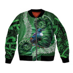 Tui Bird Koru Silver Fern Aotearoa Sleeve Zip Bomber Jacket