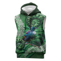 Tui Bird Koru Silver Fern Aotearoa Sleeveless Hoodie