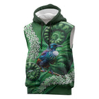 Tui Bird Koru Silver Fern Aotearoa Sleeveless Hoodie