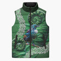 Tui Bird Koru Silver Fern Aotearoa Sleeveless Puffer Jacket
