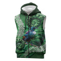 Tui Bird Koru Silver Fern Aotearoa Sleeveless Zip Hoodie