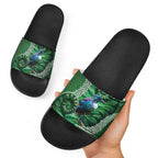 Tui Bird Koru Silver Fern Aotearoa Slide Sandals
