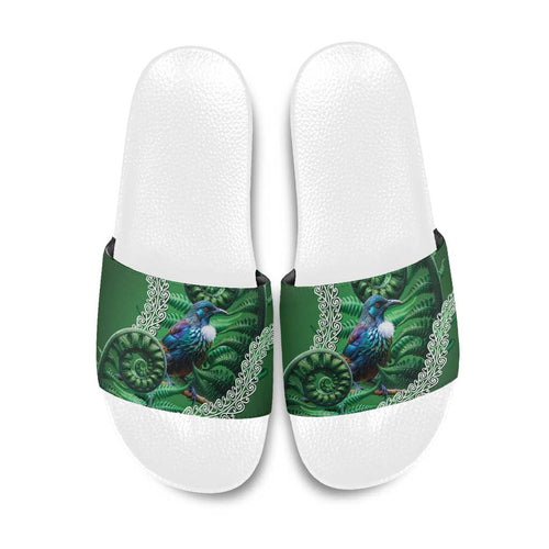 Tui Bird Koru Silver Fern Aotearoa Slide Sandals