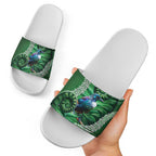 Tui Bird Koru Silver Fern Aotearoa Slide Sandals