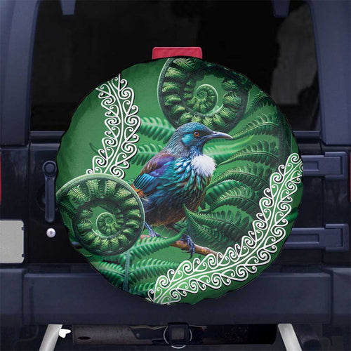 Tui Bird Koru Silver Fern Aotearoa Spare Tire Cover