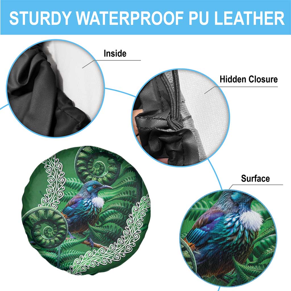 Tui Bird Koru Silver Fern Aotearoa Spare Tire Cover
