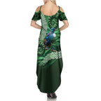 Tui Bird Koru Silver Fern Aotearoa Summer Maxi Dress