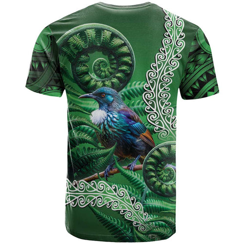 Tui Bird Koru Silver Fern Aotearoa T Shirt