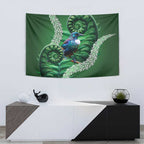 Tui Bird Koru Silver Fern Aotearoa Tapestry