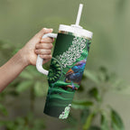 Tui Bird Koru Silver Fern Aotearoa Tumbler With Handle