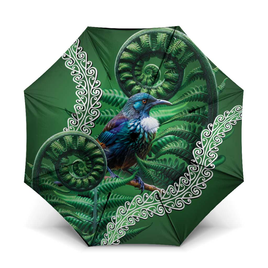 Tui Bird Koru Silver Fern Aotearoa Umbrella