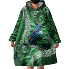 Tui Bird Koru Silver Fern Aotearoa Wearable Blanket Hoodie