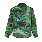 Tui Bird Koru Silver Fern Aotearoa Women Casual Shirt