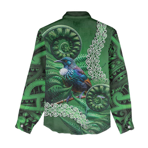 Tui Bird Koru Silver Fern Aotearoa Women Casual Shirt