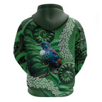 Tui Bird Koru Silver Fern Aotearoa Zip Hoodie