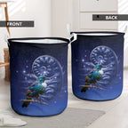 Tui Bird Matariki Galaxy Laundry Basket Koru Silver Fern Aotearoa