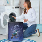 Tui Bird Matariki Galaxy Laundry Basket Koru Silver Fern Aotearoa