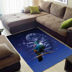 Tui Bird Matariki Galaxy Area Rug Koru Silver Fern Aotearoa