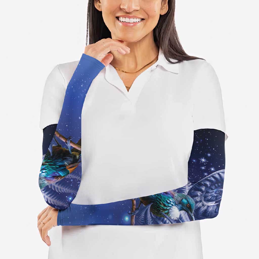 Tui Bird Matariki Galaxy Arm Sleeves Koru Silver Fern Aotearoa