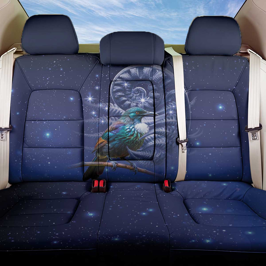 Tui Bird Matariki Galaxy Back Car Seat Cover Koru Silver Fern Aotearoa
