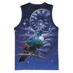 Tui Bird Matariki Galaxy Basketball Jersey Koru Silver Fern Aotearoa