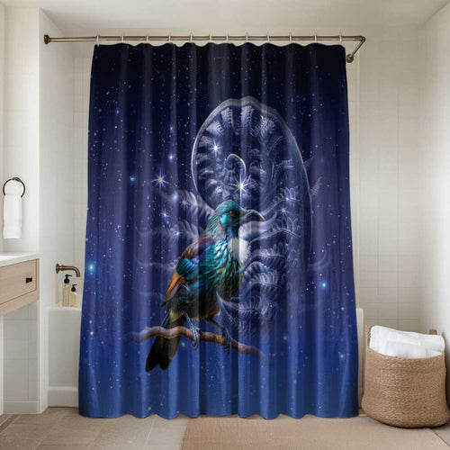 Tui Bird Matariki Galaxy Bathroom Set Koru Silver Fern Aotearoa