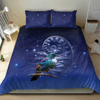 Tui Bird Matariki Galaxy Bedding Set Koru Silver Fern Aotearoa