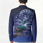 Tui Bird Matariki Galaxy Blazer Koru Silver Fern Aotearoa