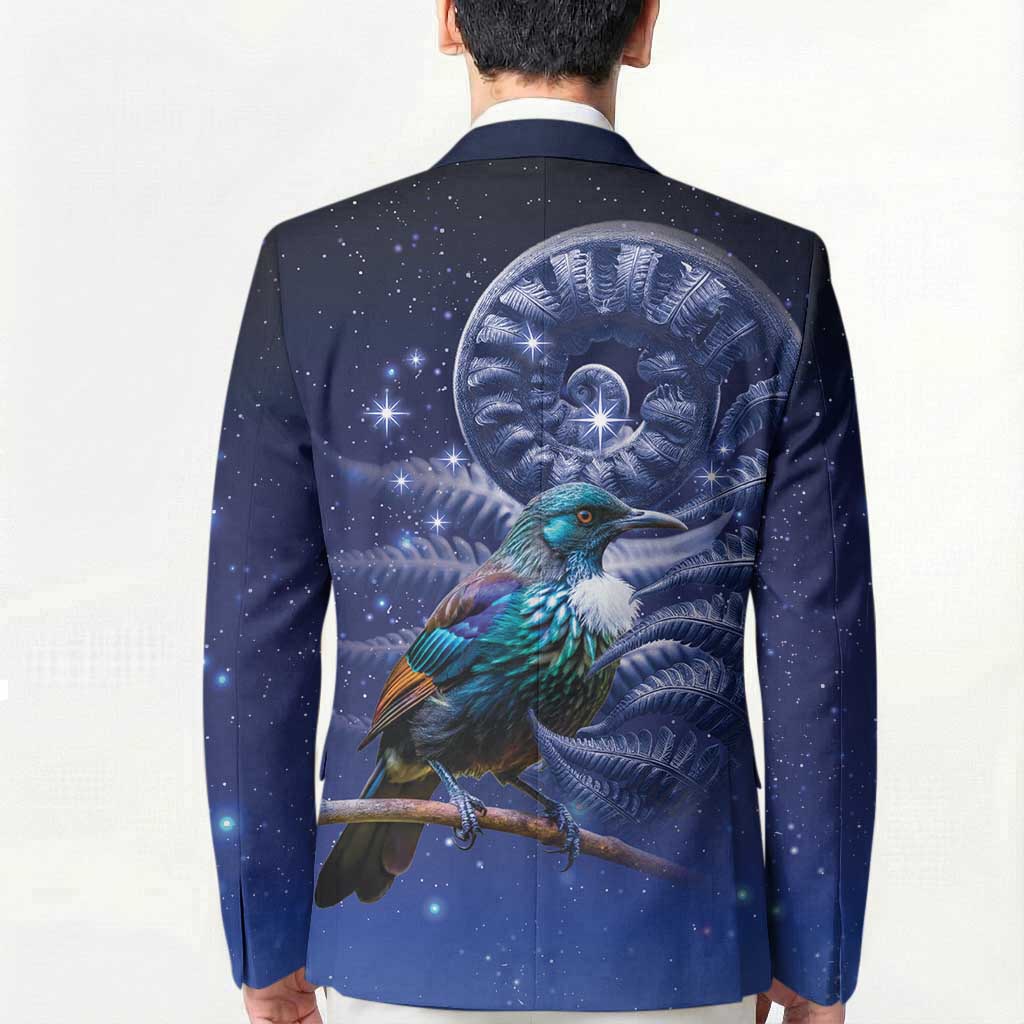 Tui Bird Matariki Galaxy Blazer Koru Silver Fern Aotearoa