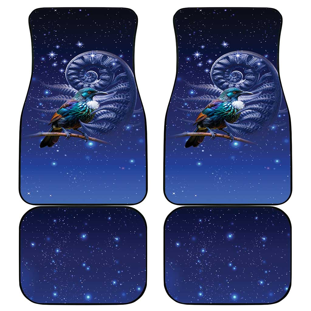 Tui Bird Matariki Galaxy Car Mats Koru Silver Fern Aotearoa