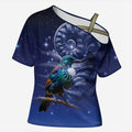 Tui Bird Matariki Galaxy Cross Shoulder Shirt Koru Silver Fern Aotearoa