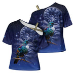 Tui Bird Matariki Galaxy Cross Shoulder Shirt Koru Silver Fern Aotearoa