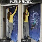 Tui Bird Matariki Galaxy Door Cover Koru Silver Fern Aotearoa