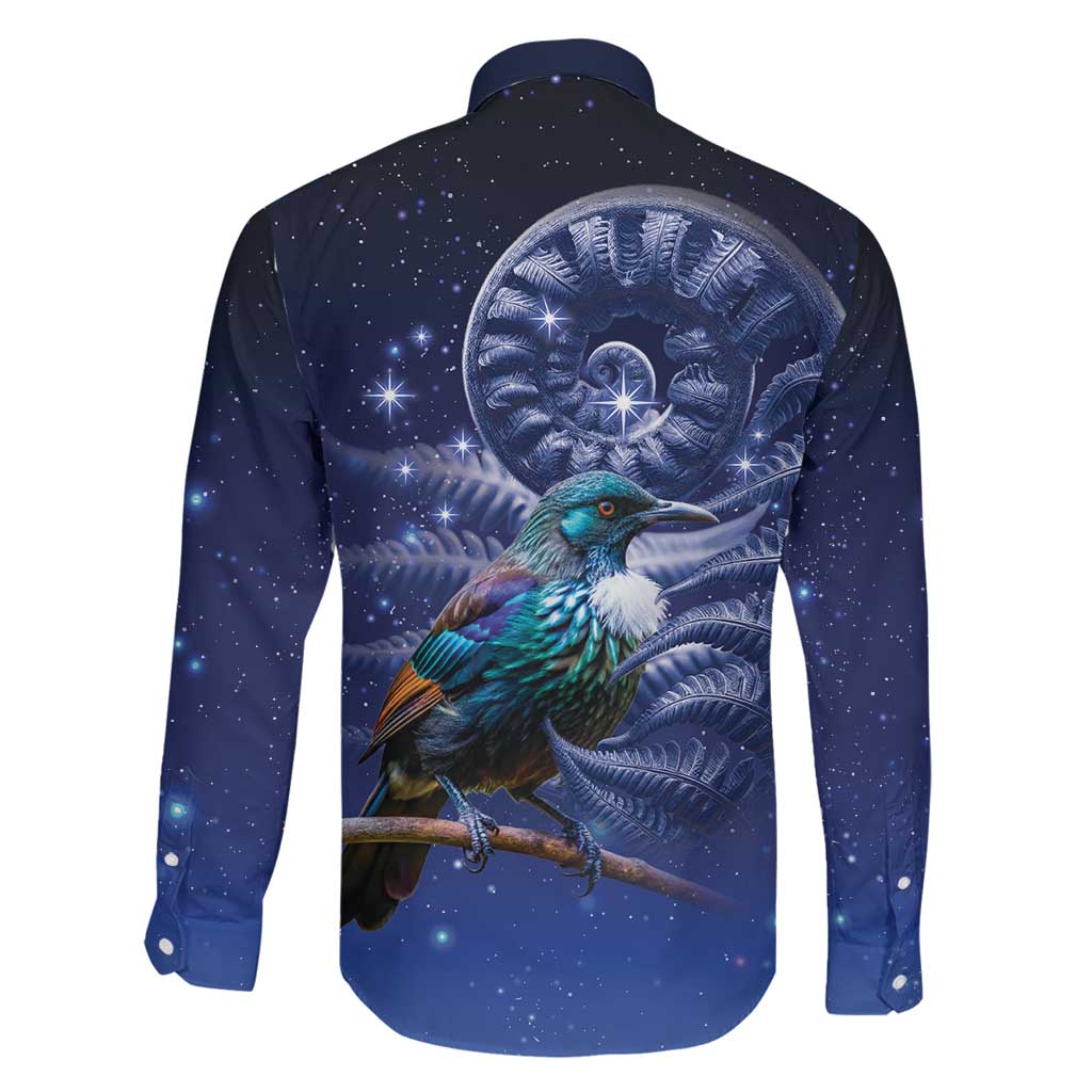 Tui Bird Matariki Galaxy Family Matching Summer Maxi Dress and Hawaiian Shirt Koru Silver Fern Aotearoa
