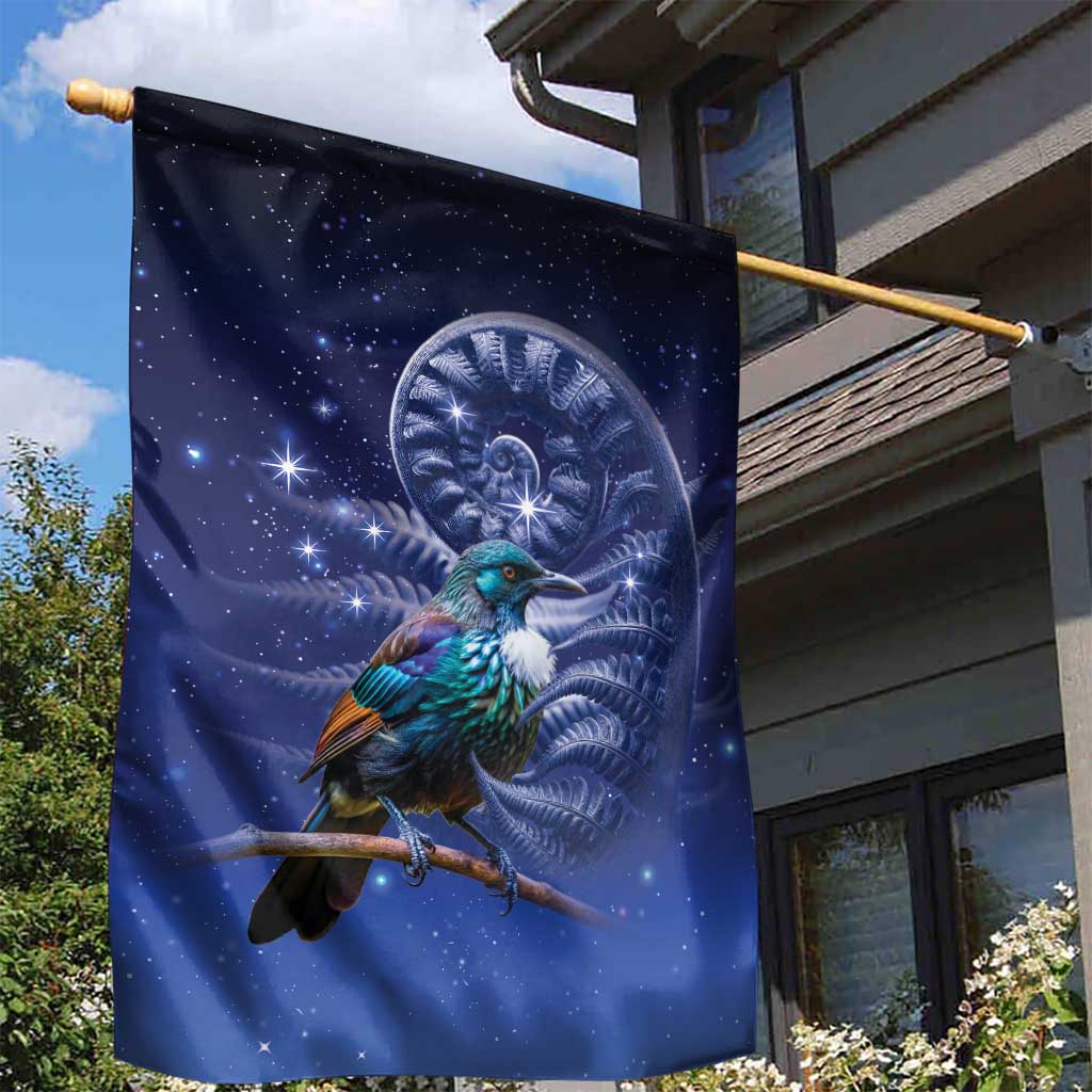 Tui Bird Matariki Galaxy Garden Flag Koru Silver Fern Aotearoa