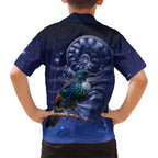 Tui Bird Matariki Galaxy Hawaiian Shirt Koru Silver Fern Aotearoa