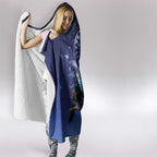 Tui Bird Matariki Galaxy Hooded Blanket Koru Silver Fern Aotearoa