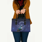 Tui Bird Matariki Galaxy Leather Bag Koru Silver Fern Aotearoa