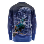Tui Bird Matariki Galaxy Long Sleeve Shirt Koru Silver Fern Aotearoa