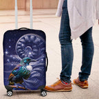 Tui Bird Matariki Galaxy Luggage Cover Koru Silver Fern Aotearoa