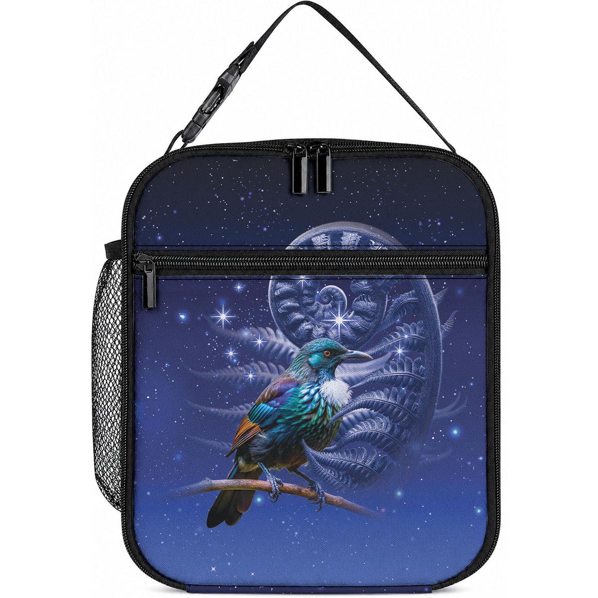 Tui Bird Matariki Galaxy Lunch Bag Koru Silver Fern Aotearoa