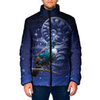 Tui Bird Matariki Galaxy Padded Jacket Koru Silver Fern Aotearoa
